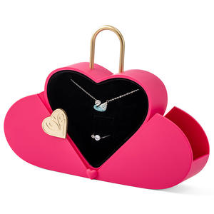 GR kotak perhiasan kalung bunga buatan, kotak perhiasan bunga mawar bentuk hati pernikahan, lamaran romantis untuk Hari Valentine - Product Image 3