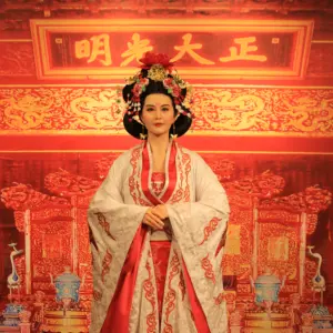 Aangepaste Beroemdheid Levensgrote Wax Figuur Van Chinese Oude Beroemde Leider Wu Zetian