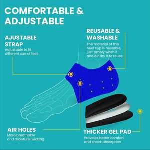 Силиконовые вкладыши для пяток от подошвенного фасциита, поддержка при тендините ахиллового сухожилия, снятие боли, амортизация - Product Image 3