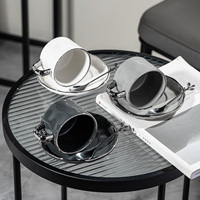 Ensembles de soucoupe en porcelaine OEM de luxe moderne et personnalisé le plus vendu meilleur cadeau tasses en céramique personnalisées