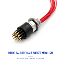 HYSF SUBSEA MCIL16F Konektor Bawah Air 16-Pin Female, Konektor Kabel Kedap Air Mikro Subsea untuk ROV AUV Power PCB FPC IP60MPa