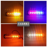 Ultradünne LED Rot-Blau Stroboskop-Lichtleiste Blinkende Warnleuchte für Auto-Kühlergrill Motorrad-Seitendekoration Universal 12V