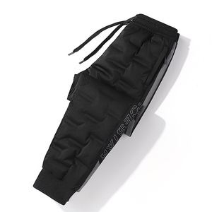 Men's Black Quilted <strong>Down</strong> <strong>Pants</strong> with Side Details Warm Winter &amp; Outdoor Wear OEM Service Available - Product Image 3