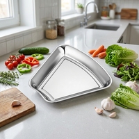 Plat de service élégant en acier inoxydable de forme irrégulière, poli, pour la maison, les banquets, la vaisselle de table, idéal pour les fruits de mer, les réunions, compatible micro-ondes