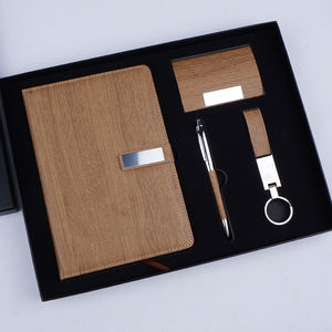 Ensemble de cadeaux d'affaires en cuir Offre Spéciale personnalisé papeterie de bureau planificateur de douanes stylo porte-clés porte-carte coffret cadeau pour hommes - Product Image 1