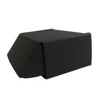 Boîte d'expédition postale d'emballage en papier de carton ondulé noir mat imprimé avec logo personnalisé pour les petites entreprises