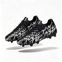Chaussures de football unisexes pour adolescents à tige basse, tige synthétique, semelle intermédiaire en gel, crampons AG longs/cluster, chaussures de football professionnelles, doublure en mesh