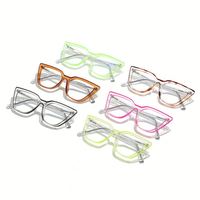 Lunettes de vue pour femmes avec logo personnalisé, monture œil de chat rétro en TR90, charnières à ressort, couleur contrastante, anti-lumière bleue