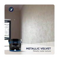 Peinture acrylique liquide artistique à double texture, zéro COV, haute lavabilité, pour décoration murale intérieure métallisée lavable au pinceau