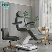 Table de massage électrique de luxe moderne pour soins spa, 3 ou 4 moteurs, lit cosmétique facial avec commande au pied pour salon de beauté, fonction chauffante