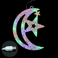 Batterie USB Powered 20 LED Crescent Moon Star Ramadan und Eid Wall String Decor Lights
