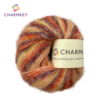 30g de fil mélangé mohair super doux couleur teintée segmentée pour le tricotage à la main pour les projets de crochet d'écharpes de vêtements tricotés