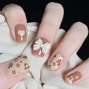 Hot Girl Nail Tips Nueva moda Alta calidad Grano <span class=keywords><strong>de</strong></span> <span class=keywords><strong>vaca</strong></span> Prensa en <span class=keywords><strong>uñas</strong></span> Acrílico personalizado Gel artificial Art Nails - Product Image 4