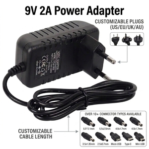 อะแดปเตอร์แปลงไฟ <span class=keywords><strong>9V</strong></span> 2A แบบสากล AC DC <span class=keywords><strong>9V</strong></span> <span class=keywords><strong>2000mA</strong></span> สำหรับเราเตอร์ไวไฟ โมเด็ม กล้องวงจรปิด หัวต่อ DC ขนาด 5.5x2.1 มม. - Product Image 1