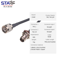 Kabel Jumper RG58 TNC Male Plug ke TNC Female Bulkhead Extension Cable Kabel Koaksial Low Loss 1M 3M 5M