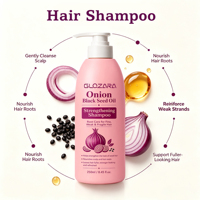 Shampo Penguat Rambut Bawang Hitam & Minyak Habbatussauda untuk Rambut Tipis & Lemah, Grosir Label Pribadi OEM dalam Jumlah Besar
