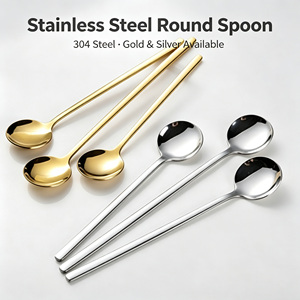 Modern 304 SS Gold <b>Small</b> Spoon Long Handle <b>Ice</b>/Coffee Spoon Durable Dishwasher Safe Household Mixing Utensil Gift Wholesale - Product Image 1