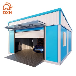 DXH Conceptions de <span class=keywords><strong>garage</strong></span> conteneur moderne personnalisé en usine Abris de voiture à panneaux sandwich portables préfabriqués pour voitures et camions - Product Image 1