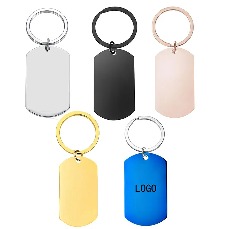 Laser Engraving Custom Keychains Dog Metal Chain Keychain Pendant Jewelry Stainless Steel Pet Tag