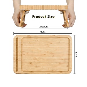 Bamboo <strong>Couch</strong> Arm <strong>Table</strong> Tray, <strong>Foldable</strong> Sofa Armrest Tray, Armrest <strong>Table</strong> for Food, Drinks, Snacks, Remote, Control, Phone - Product Image 2
