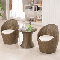Table et chaise d'extérieur en rotin, Table à thé, ensemble de 3 pièces, balcon, cour, autres meubles d'extérieur, Vietnam