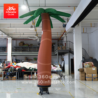 Modèle gonflable géant de palmier publicitaire à 360 degrés de 4,5 m de haut, personnalisé, avec souffleur LED, directement de l'usine