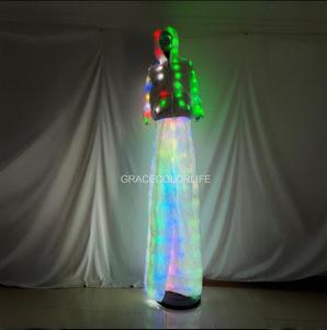 Conjunto de Vestidos con Luces LED Ajustables Eléctricamente, Disfraz de Fiesta Rave con Cambio de Color, Disfraz de Halloween para Espectáculos, Ropa de Club para <span class=keywords><strong>Mujer</strong></span> - Product Image 5