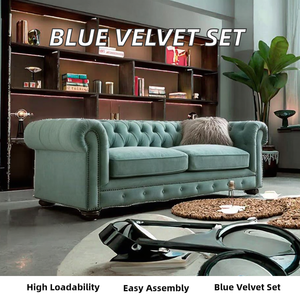 Canapé droit <span class=keywords><strong>en</strong></span> velours vert foncé avec boucle de <span class=keywords><strong>séjour</strong></span> inclinable pour trois personnes pour les petites familles salon de jardin - Product Image 3