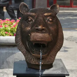 Venta caliente el zodiaco chino Tigre cabeza estatua de bronce escultura