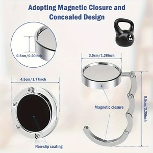Folding Purse Holder Portable <strong>Table</strong> Bag Holders Less Than 3.8cm/1.50 Inch in Thickness Metal <strong>Handbag</strong> <strong>Hooks</strong> for <strong>Tables</strong> - Product Image 3