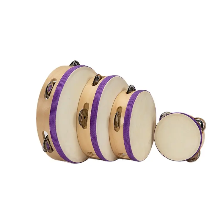 Tambourine Quality chinese products sheepskin head african children's tambourines for baby