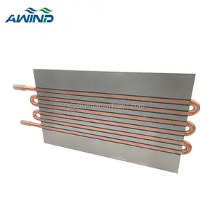 Factory high quality refrigerant copper tube in tube aluminum cooling fins heat exchanger refrigerated water chiller cold plates