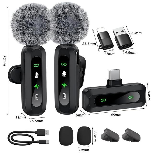 Hot Sale Video Recording Phone Lavalier 2.4GHz Wireless Plug-Play Mini Microphone USB Podcast Live Stream Speech Mini Microphone