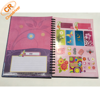 Juego de Cuadernos Espirales A5 de Tapa Dura con Logotipo Personalizado al por Mayor, con Bolsillo Integrado y Pegatinas, Regalo Promocional Corporativo, OEM