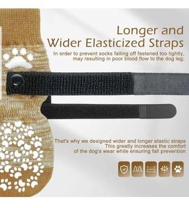 Chaussettes antidérapantes pour chiens, protection des pattes pour sols durs, 4 pièces, pour éviter les griffures et la léchage - Product Image 4