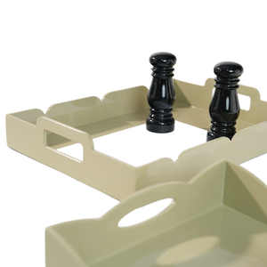 Plateau de service en laque artisanal lustré, accessoire de table décoratif poli, artisanat haut de gamme pour les maisons modernes - Product Image 4