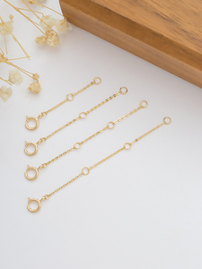 Vente <span class=keywords><strong>en</strong></span> gros AU585 de résultats de bijoux 14K <span class=keywords><strong>or</strong></span> jaune massif Bracelet collier fermoir à ressort rallonge réparation de bijoux - Product Image 2