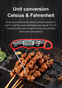 Thermomètre alimentaire numérique pliable en acier inoxydable 304 pour viande, barbecue, <span class=keywords><strong>cuisson</strong></span>, grillades, friture, bonbons, lait, café, <span class=keywords><strong>poulet</strong></span>, IPX6, métal - Product Image 6