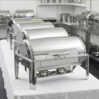 YUNHE YH-433 Chauffe-Plats Commercial pour Buffet d'Hôtel 9L en Acier Inoxydable, Bain-Marie Visible Isolé pour Petit-Déjeuner, Équipement de Cuisine