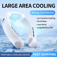 Ventilateur de cou personnel rechargeable USB 4000 mAh, refroidissement à 360 degrés, silencieux, sans pales, pour usage domestique