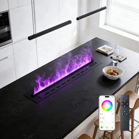 Cheminée électrique à vapeur d'eau avec flamme simulée 3D, 120/150/200 cm, pour la décoration de la maison et des hôtels