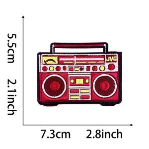 Patchs thermocollants brodés roses, écologiques, de style américain, motifs Radio, Jeux, Console, Casque audio, Ruban, TV, pour la décoration de chapeaux - Product Image 6