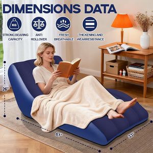 Flocked S Curve <b>Inflatable</b> Recliner <b>Sofa</b> PVC Air Lounge Chair Waterproof Portable Beach Camping Family Rest <b>Inflatable</b> <b>Sofa</b> Bed - Product Image 4