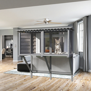 صندوق نافذة خشبي للقطط من EUR PET، ملجأ آمن ومريح للقطط في الهواء الطلق، منزل للقطط الداخلية - Product Image 1