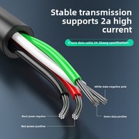 Câble de données USB miniature en cuivre avec connecteur en T pour charge et transfert de données vers le haut/bas, gauche/droite, pour enregistreur de conduite, modèle YY-USB-ka01a