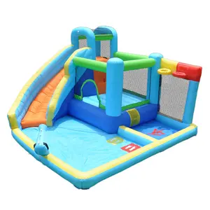Hot selling commercial inflatable bodyguard bouncing castle with slide custom ocean ball toy pool competitive pitching paradise