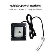 USB Wiegand Área escénica Barrera de estacionamiento Módulo de escáner de código 2D integrado RS232 RS485 Lector de código de barras con cable de larga distancia