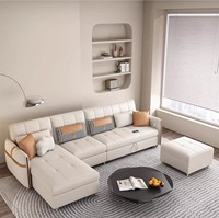 Sofá Cama Futón Convertible con Estructura Metálica, Sofá Esquinero Plegable con Almacenamiento