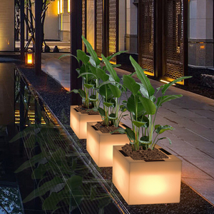 Lampe solaire LED carrée pour pot de fleurs, éclairage de jardin extérieur, lumière de sol, étanche IP65, lumière blanc chaud 3500K, à bouton-poussoir - Product Image 4