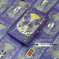 Jeu de tarot classique Rider-Waite pour débutants, 78 cartes, design papillon rose, cartes de tarot en papier